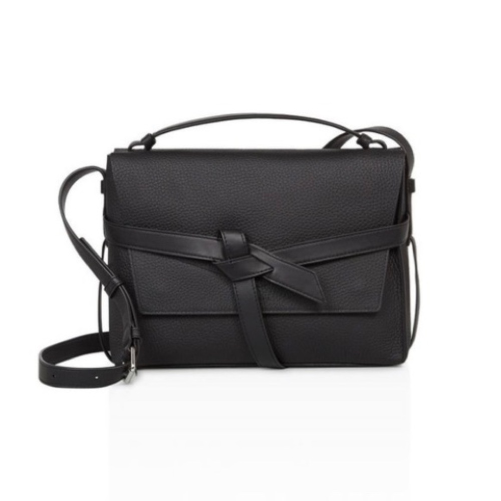All Saints Black Leather Cami Shoulder Bag